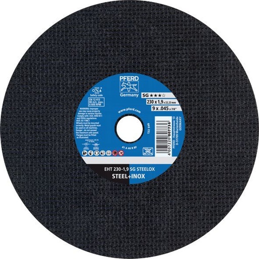 [PFERD.61328430] Cut Off Disc 230x1.9x22 SG Steel/Inox Pferd