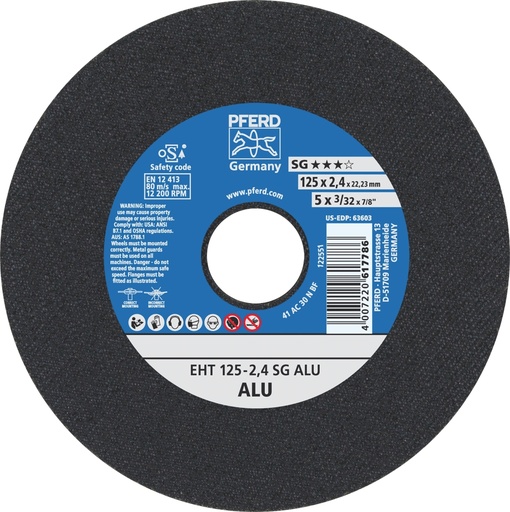 [PFERD.61331550] Cut Off Disc 125x2.4x22 SG Alum Pferd