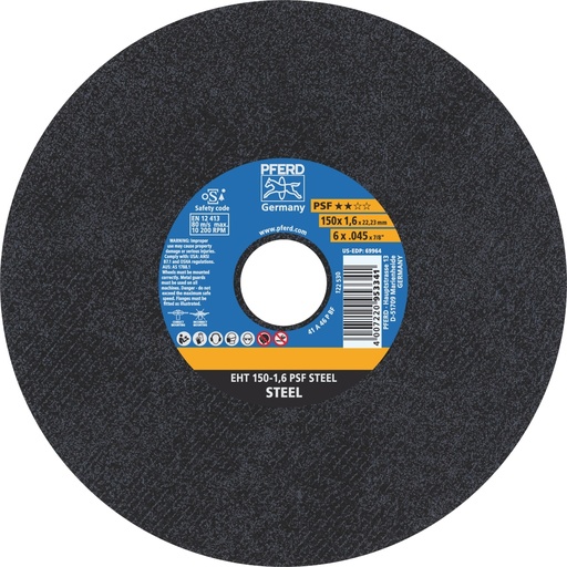 [PFERD.61721221] Cut Off Disc 150x1.6x22 PSF Steel Pferd