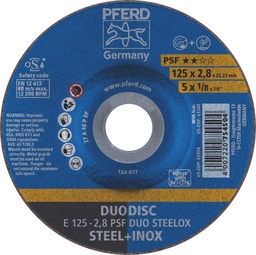 [PFERD.62012620] Cutting & Grinding Disc 125x2.8x22 PSF DUO Steelox Pferd
