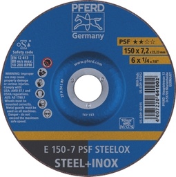 [PFERD.62015640] Grinding Disc 150x7.0x22 PSF Steel/Inox Pferd