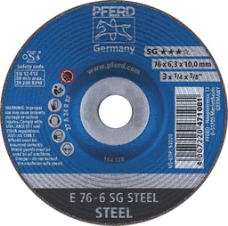 [PFERD.62208626] Grinding Disc 76x6.0x10 SG Steel Pferd