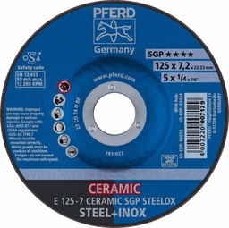 [PFERD.62212300] Grinding Disc 125x7.0x22 SGP Ceramic Steel Pferd