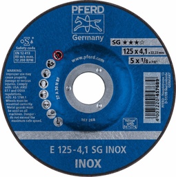 [PFERD.62212423] Grinding Disc 125x4.1x22 SGP Inox Pferd