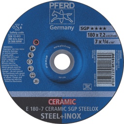 [PFERD.62217300] Grinding Disc 180x7.0x22 SGP Ceramic Steel Pferd