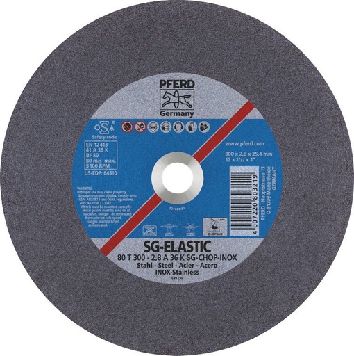 [PFERD.66323052] Cut Off Disc 300x2.8x25 LowSpeed SG Steelox Pferd