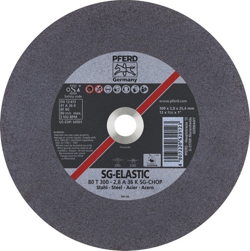 [PFERD.66323070] Cut Off Disc 300x2.8x25 LowSpeed SG Steel Pferd