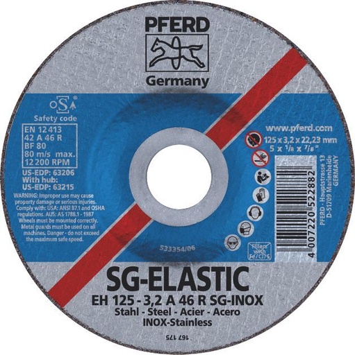 [PFERD.69900064] Cut Off Disc 125x3.2x22 SG Notching Steelox Pferd