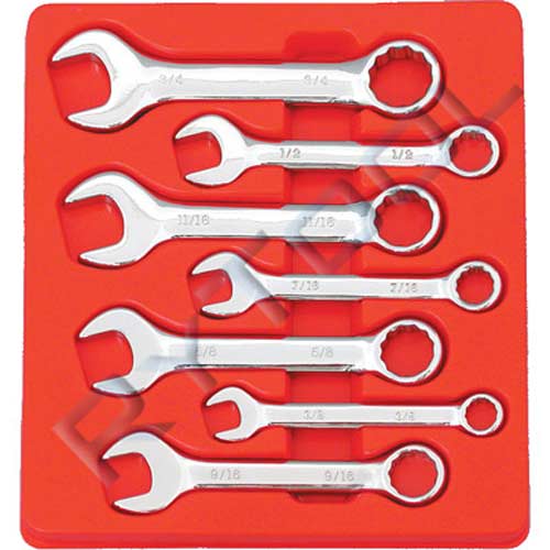 [RT.RT7296] Combination Spanner Set Stubby 3/8-3/4" 7Pc RyTool