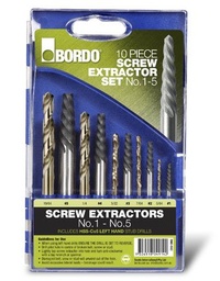[BOR.9900-SM2] Screw Extractor Set #1-5 cw LH Stub Drills