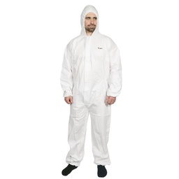 [STEEL.300410/2XL] Coverall White 2XL Laminated Breathable Hi Calibre