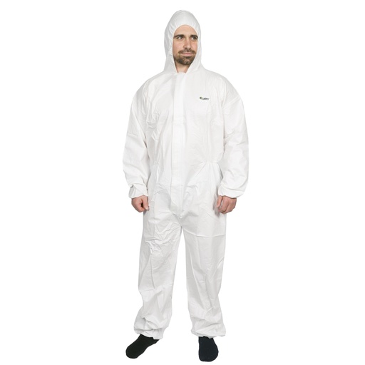 [STEEL.300410/L] Coverall White L Laminated Breathable Hi Calibre