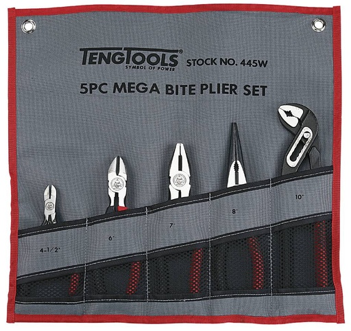 [TG.445W] Plier Set 5pc Mega Bite In Wallet Teng