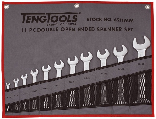 [TG.6211MM] Open End Spanner Set 6-32mm 11pc Pouch Teng