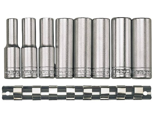 [TG.M1207] Socket Clip Rail Deep Set 8Pc 1/2dr Metric Teng