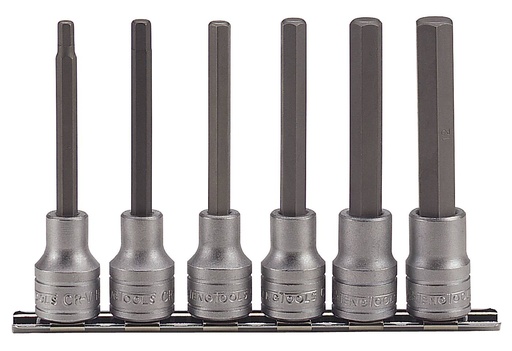 [TG.M1211] Inhex Socket Set 1/2dr L/S On Rail 6pc Teng