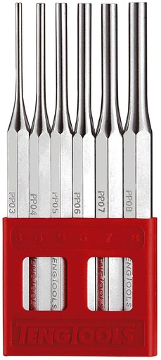 [TG.PPS06] Pin Punch Set 3.0-8.0mm Long Series 6pc Teng