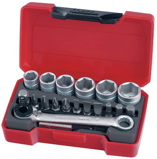 [TG.T1419] Socket Set 1/4dr Inc Bits 19pc Teng