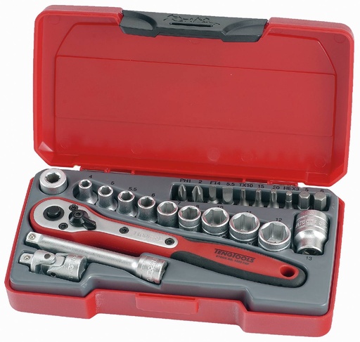 [TG.T1424] Socket Set 1/4dr Inc Bits 24pc Teng