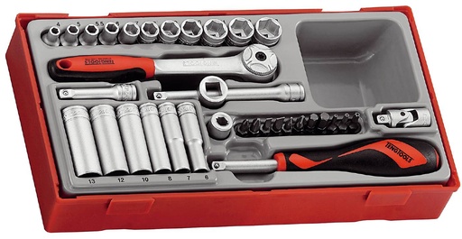 [TG.TT1435] Socket Set 1/4dr Tray 35pc Teng