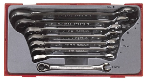 [TG.TT6508R] Gear Ratchet Spanner Set Reverse 8-19mm 8pc Teng