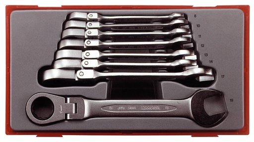 [TG.TT6508RF] Gear Ratchet Spanner Set Flex 8-19mm Teng