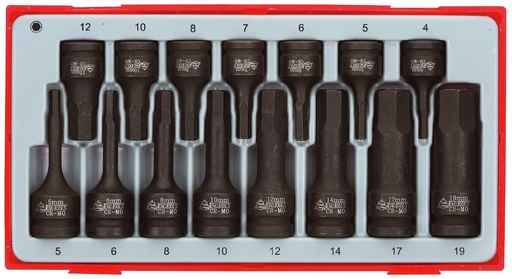 [TG.TT9015HX] Inhex Socket Set 3/8dr & 1/2dr Met Tray 15pc Teng