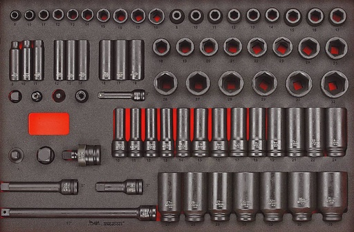 [TG.TTEISK73] Impact Socket Set 3/8dr & 1/2dr 73pc EVA
