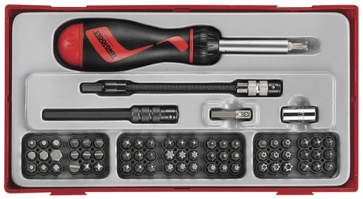 [TG.TTMD74] Bit Driver Set Ratcheting 74pc Tray Teng