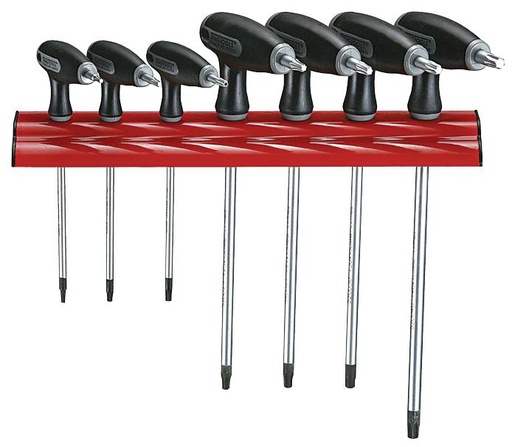 [TG.WRTX07] 7 Pc T Handle Torx Drivers On Wall Rack Teng