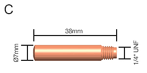 [TM.14-30-5] Contact Tip 0.8mm Tweco #2/4 5pk Torchmaster