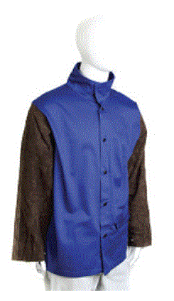 [TM.AP2530L] Welding Jacket Proban Leather Slv Blue/Brown Large