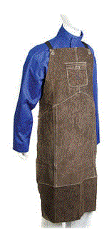 [TM.AP6100L] Welding Apron Leather Charcoal Brown 90x58cm