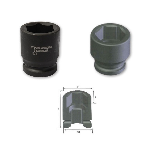 [TY.72283] Impact Socket 1" 3/4dr Typhoon