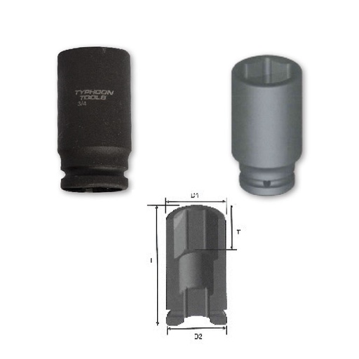 [TY.72363] Deep Impact Socket 63mm 3/4dr Typhoon