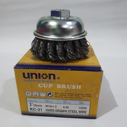 [UNION.KCS-31] Cup Brush Twist 75mm Inox M10  **Discontinued