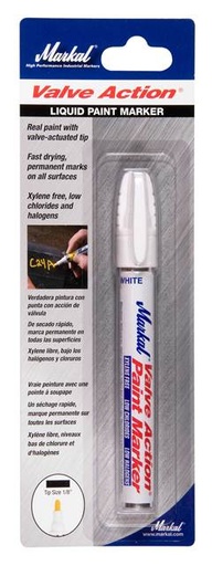 [WC.P6-PMW] Marker Paint Valve-Action White Carded Markal