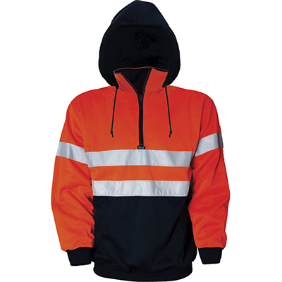 [XAX.180575] Windcheater Fleece-Viz Orange/Navy XL
