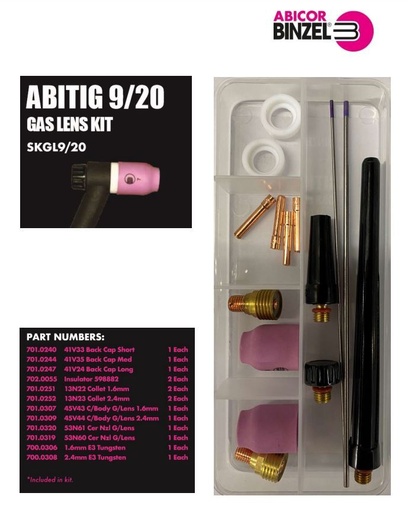 [BZ.SKGL9/20] Gas Lens Kit TIG 9/20 Binzel