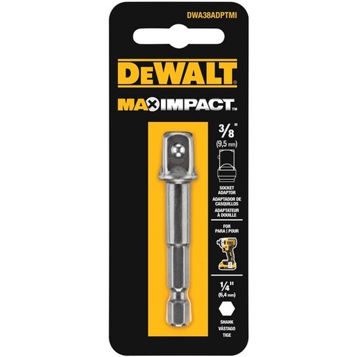 [DW.DWA38ADPTMI] Hex to Socket Adaptor 3/8dr x1/4"Hex 50mm Dewalt