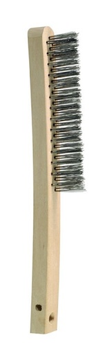 [BOR5170-SW-3RC] Hand Scratch Brush 3 Row Steel Wood Convex