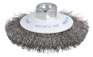 [BOR5110-100-3.3] Bevel Brush Crimp 100mm Steel MultiThread Bordo