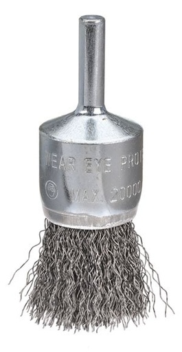 [BOR5114-12.3] End Brush Crimp 12mm Steel Spindle 1/4"