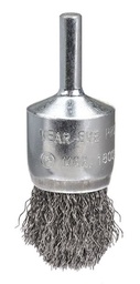 [BOR5114-25P.3] End Brush Crimp 25mm Steel Spindle 1/4" Pointed