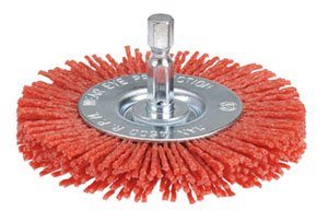 [BOR5152-100S] Wheel Brush Crimp 100mm NylonGrit 1/4" Hex