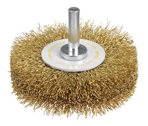 [BOR5118-7018.2B] Wheel Brush Crimp  70x18mm Brass Spindle 1/4"