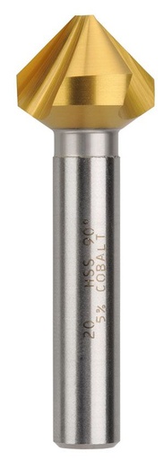 [BOR8034-20] Countersink Three Flute 2-20.5mm HSSCo TiN Saber