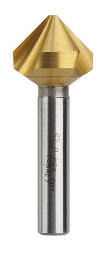[BOR3853-25] Countersink Three Flute 3.2-25mm HSSCo TiN Bordo