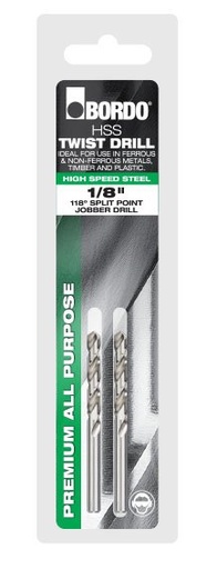 [BOR2006-3/16S] Jobber Drill 3/16" HSS Bright Bordo 1pk Clam