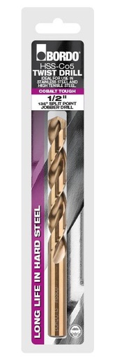 [BOR2010-3/16S] Jobber Drill 3/16" HSSCo Bronze Bordo 1pk Clam